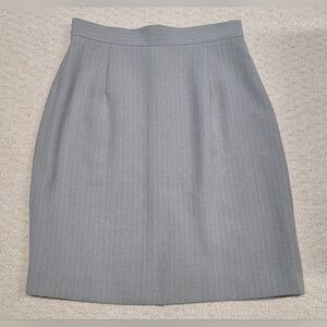 Unbranded Grey Pinstripe Skirt Business Office 4 Lined Excellent Condition